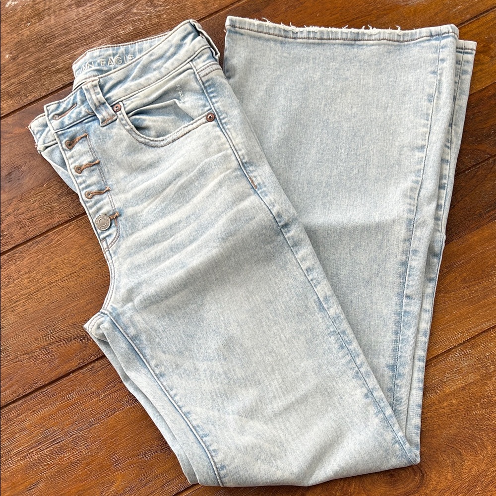 American Eagle next level stretch super hi rise flare jeans